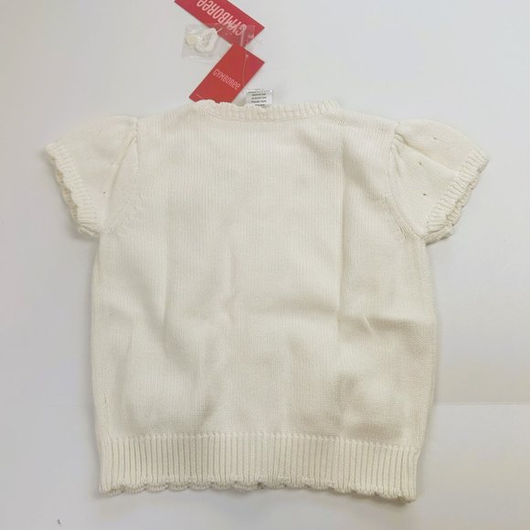 NWT Gymboree Girl Denim Pleated Cherry Jumper & Cherry Short Sleeve Cardigan 4 - Picture 8 of 8